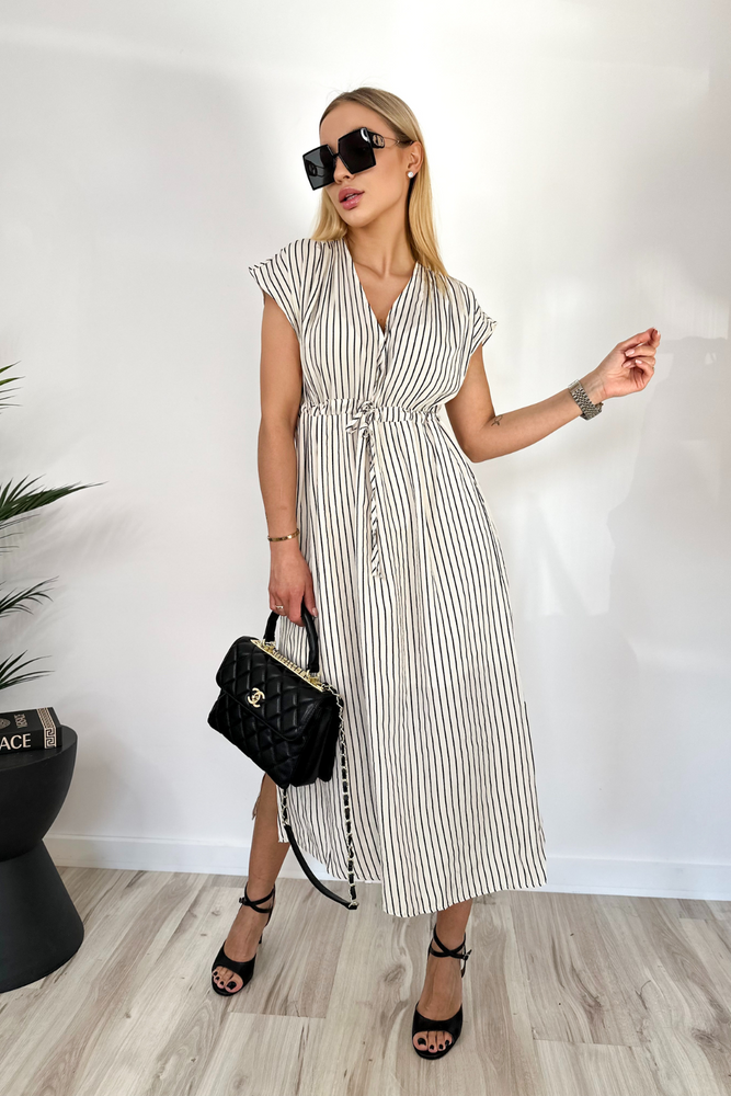 Sukienka paski SOFIA krem